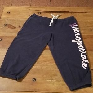 AEROPOSTALE sweat pants navy 3/4 leg